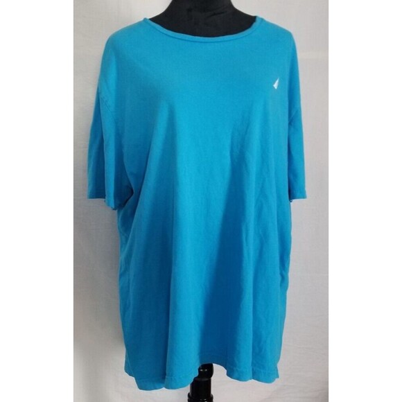 Nautica Fish Responsibly T Shirt Hawaiian Blue Short Sleeve Back Logo XXL Cotton - Picture 3 of 12